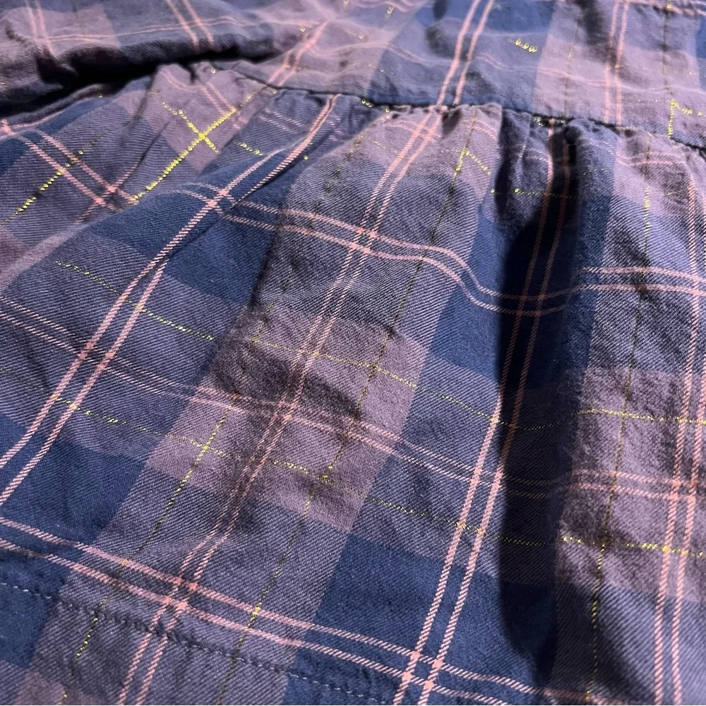 Baby Gap Metallic Purple Plaid Top Dress Size 18-24 months